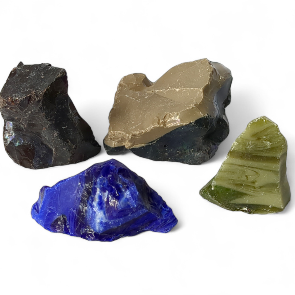 Art Glass Cullet Assortment Multicolor Natural Shaped‎ Slag Glass #4A27